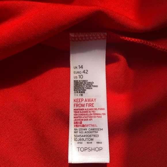 Topshop Faux Wrap Fit & Flare Dress Size 10 - Picture 6 of 10